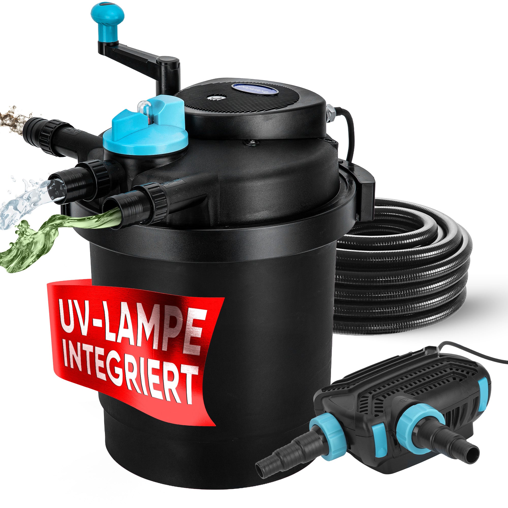Komplettset (Filter/Pumpe/Schlauch) / 6.000 l/h