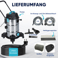 Teichsauger 1200W – Schlammsauger, Wassersauger & Pumpe 35L