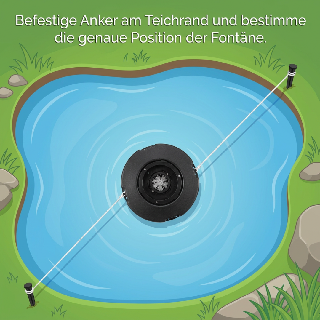 Schwimmende Teichfontäne 90W | 20.000 l/h Teichbelüftung