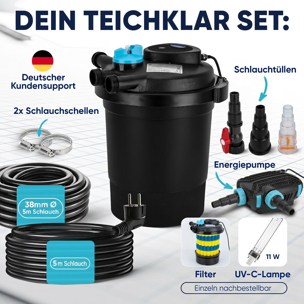 Komplettset (Filter/Pumpe/Schlauch) / 10.000 l/h