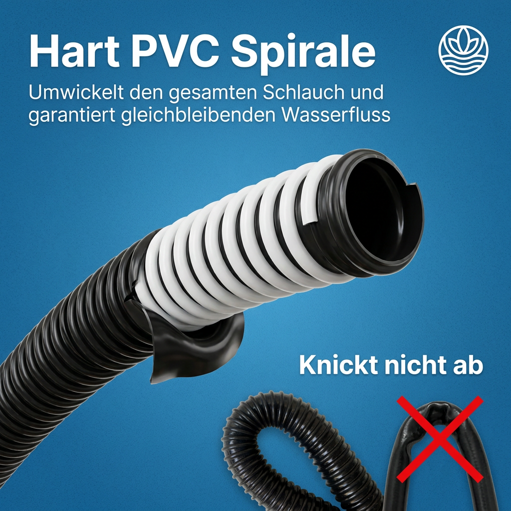 Teichschlauch flexibel & knickfest – UV-beständig - 5m Länge